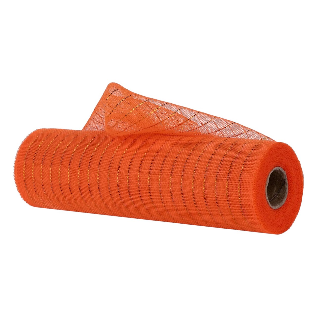 Orange 10" Fine Weave Metallic Deco Poly Mesh for Wreaths, Bows, Crafts, and Decorations